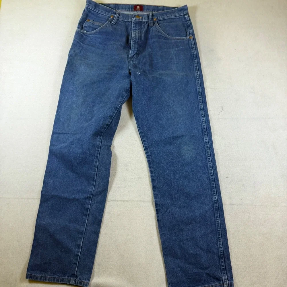 Wrangler 31MWZPW Mens Relaxed Fit Straight Leg Jeans Medium Wash Blue 34x32